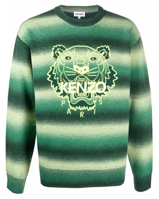 KENZO Wool Neon Tiger Logo Sweater in 