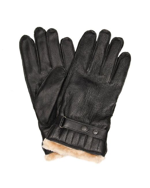 barbour leather utility gloves