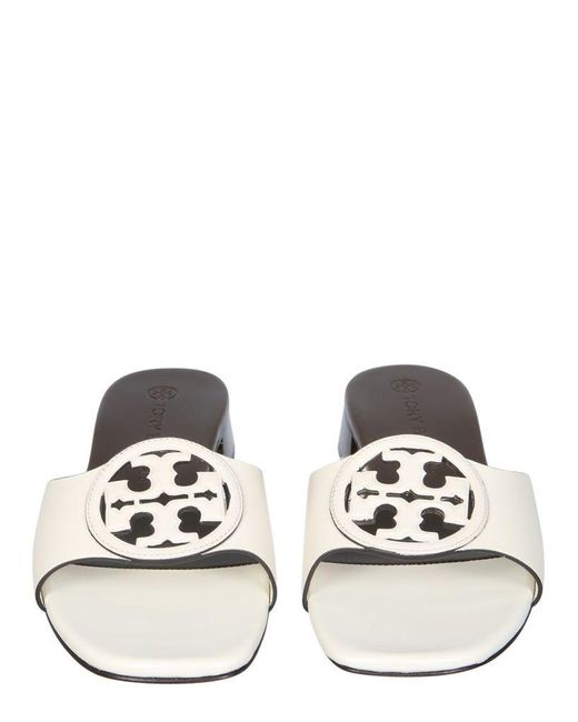 Tory Burch Leather BombÃ© Miller Slider Sandals in White - Lyst