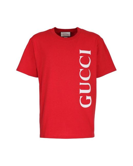 Gucci Cotton Oversized T-shirt in Red for Men | Lyst