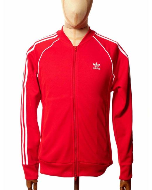 adidas Originals Synthetic Sst Track Top in Red for Men Lyst