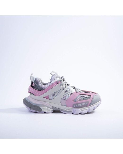 Balenciaga Synthetic Track Led Grey Pink Trainers in Grey - Lyst