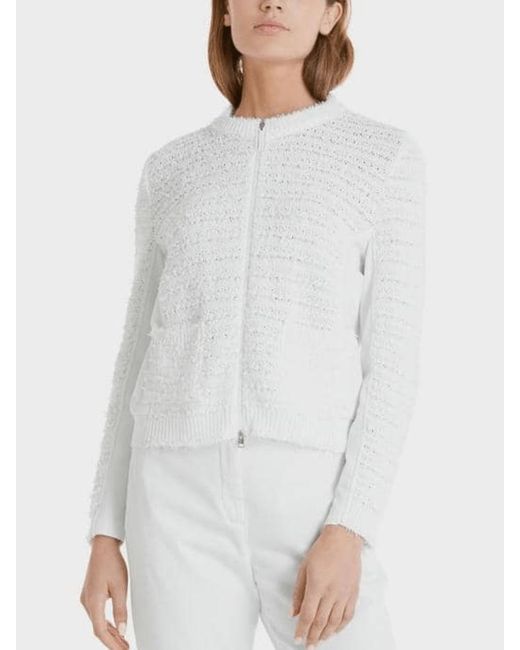 Marc Cain Cotton Sports Knitted Jacket Ss 31.40 M23 Col 100 in White Lyst