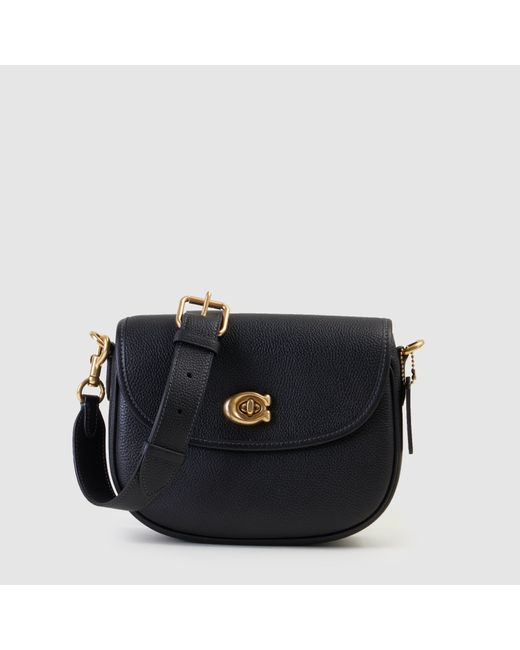 COACH Leather Willow Saddle Shoulder Bag in Black Save 21 Lyst