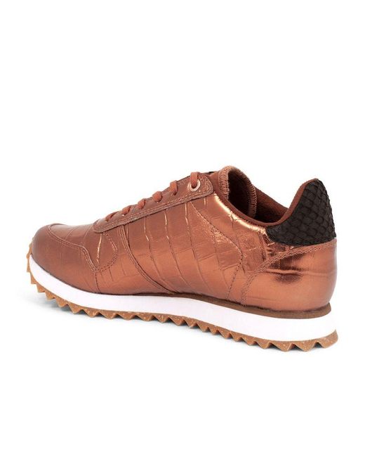 Woden Ydun Croco Shiny Burnt Copper in Brown - Lyst
