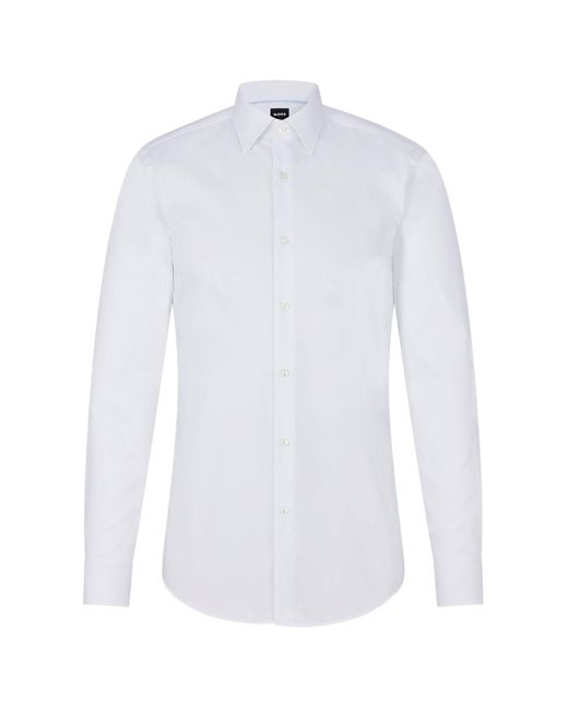 BOSS by HUGO BOSS Boss - H-hank-kent Slim Fit Shirt In Easy Iron Cotton  Poplin 50478697 100 in White for Men | Lyst