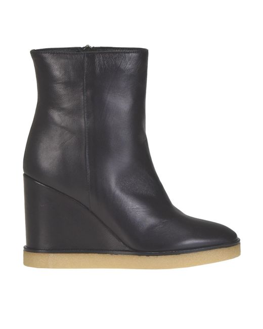 NCUB Leather Wedge Ankle-boots in Black - Save 1% | Lyst