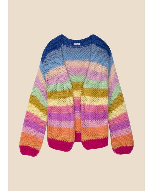 FRNCH Synthetic Mandi Rainbow Cardigan 