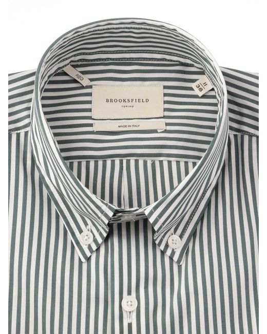 Brooksfield Other Materials Shirt in Green (Gray) for Men | Lyst