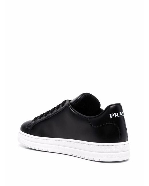 Prada Leather Sneakers in Black | Lyst 