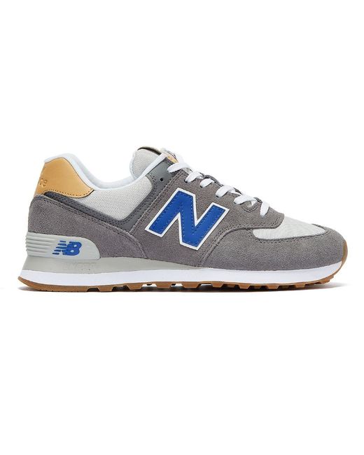 New Balance 574 / Blue / Tan Trainers in Grey (Gray) for Men | Lyst