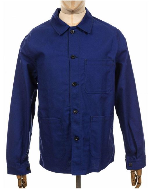 blue cotton work jacket