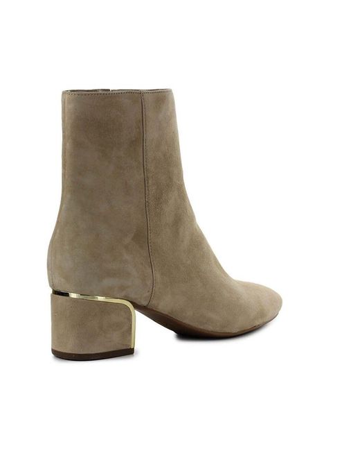 Michael Kors Beige Leather Ankle Boots in Brown - Lyst