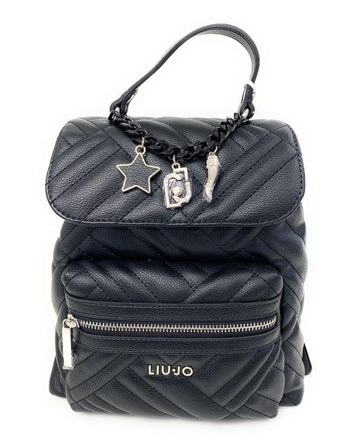 Liu Jo Quilted Effect Backpack in Black Lyst