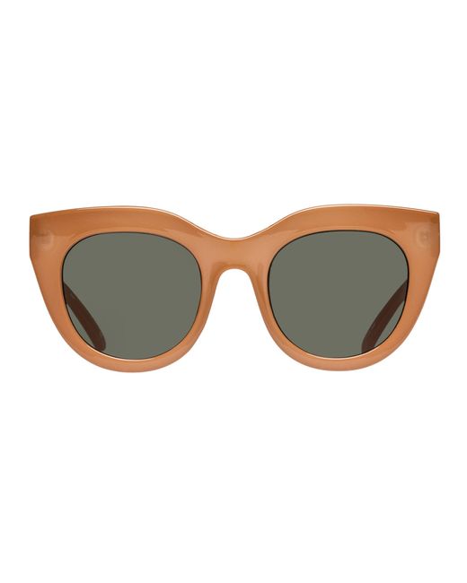 Le Specs Caramel Air Heart Sunglasses in Brown | Lyst