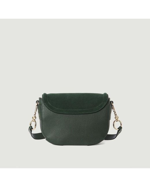 Green See By Chloé Leather Mara Satchel Bag in Deep Green Marble Womens Bags Satchel bags and purses 