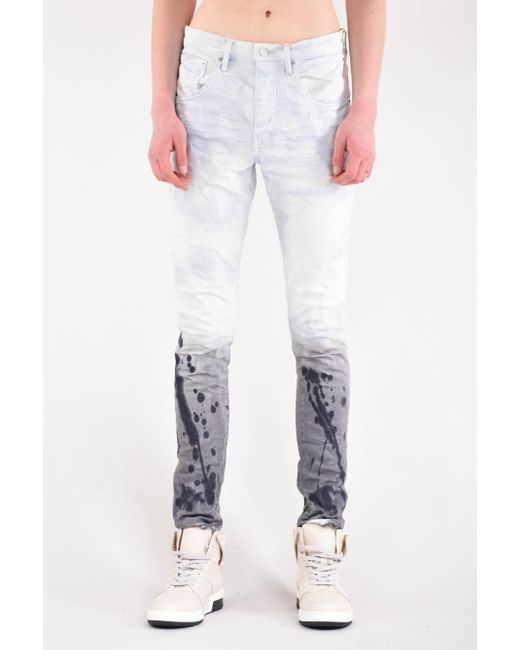 Denim Purple Jeans Coated Dark Hem 