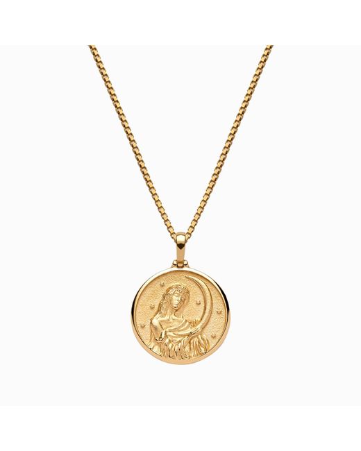 Awe Inspired Solid 14k Yellow Gold Selene Necklace In Metallic Lyst