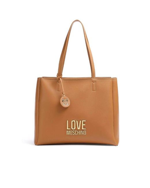 Love Moschino Borsa Shopping Bonded Cuoio Oro in Brown - Save 22% | Lyst