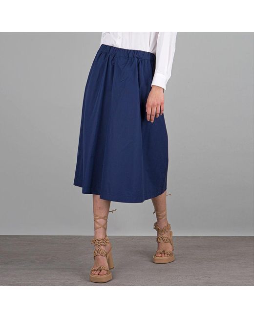 Aspesi Cotton Gonna Pantalone In Popeline Di Cotone in Blue | Lyst