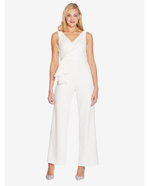 adrianna papell white jumpsuit