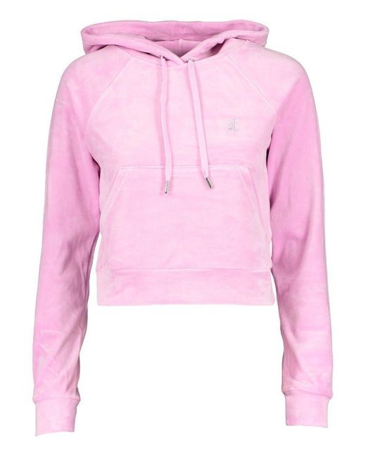 Juicy Couture Synthetic Orchid Shrunken Diamante Hoody in Black - Lyst