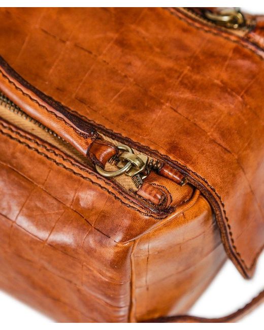 Download Campomaggi Mock Croc Leather Wash Bag Colour: Cognac in ...