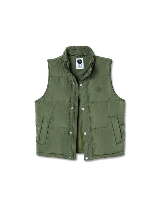 Polar Skate Co. Men's Puffer Vest - Green - Waistcoats