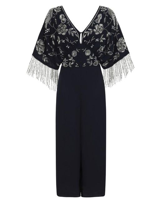 frock and frill navy embellished dress