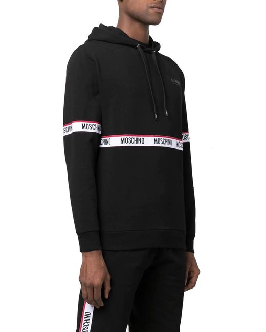 moschino black logo tape hoodie