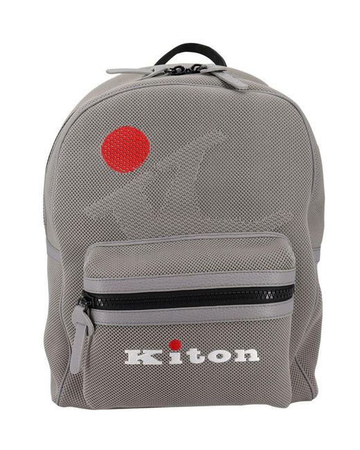 Kiton Leather Backpack in Grey (Gray) for Men Lyst