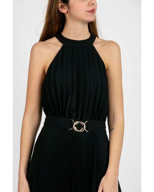Liu Jo Abito Lungo Plissettato in Black | Lyst Australia