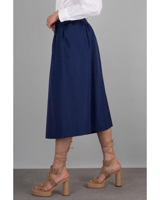 Aspesi Cotton Gonna Pantalone In Popeline Di Cotone in Blue | Lyst