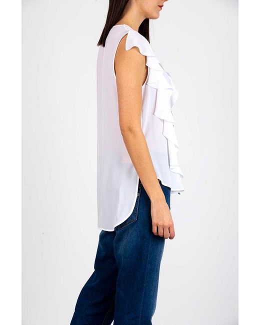 Dondup Camicia In Misto Seta in White | Lyst Canada