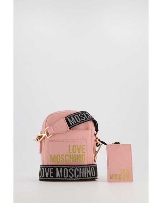 love moschino logo strap crossbody bag
