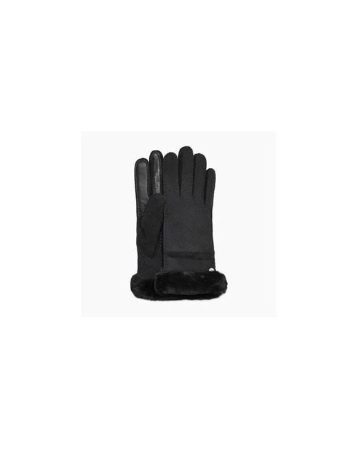 Ugg Black Sheepskin Seamed Tech Gloves