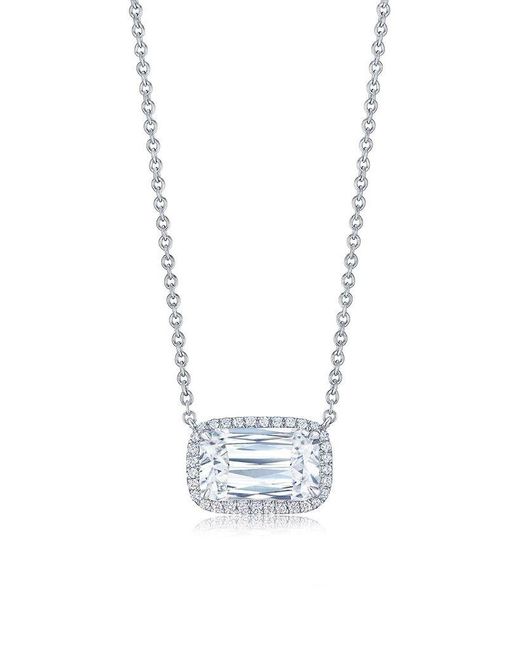Kwiat Ashoka Diamond Halo Pendant Necklace 1.12ctw in Silver