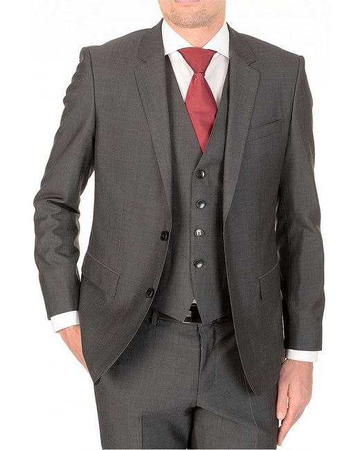 BOSS by HUGO BOSS Wool Huge3/genius We 3 Piece Suit Charcoal in Grey (Grey)  for Men | Lyst Canada