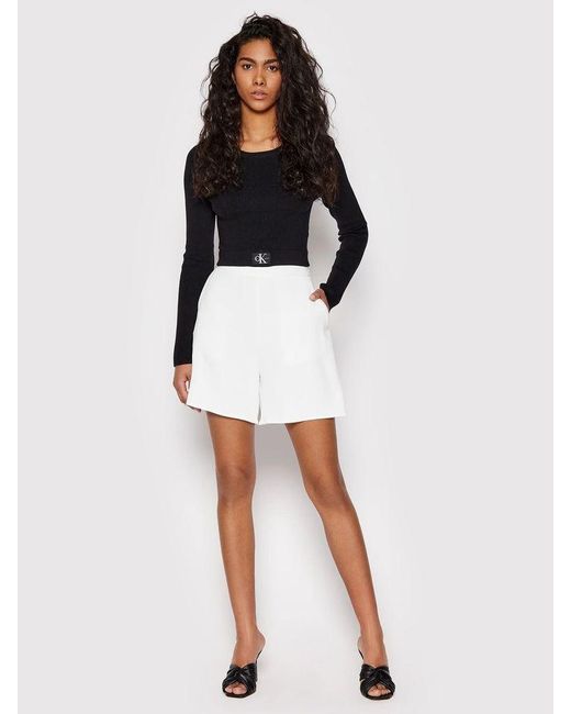 Calvin Klein Pantaloncini Donna in White | Lyst
