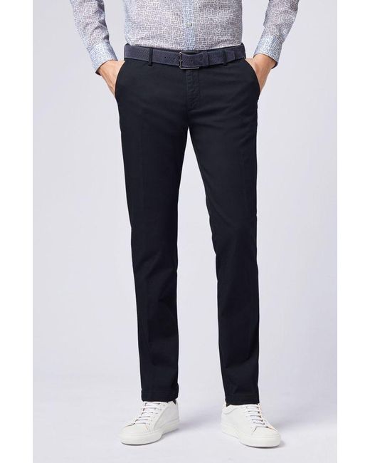 BOSS by HUGO BOSS Rice3-d Navy Slim-fit Chinos In Stretch Cotton 50325936  402 in Blue for Men - Lyst
