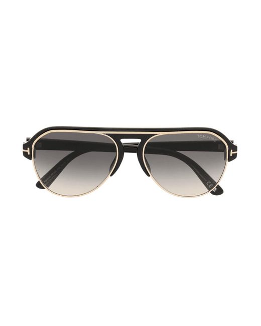 Tom Ford Gold Trim + T Bar Sunglasses in Black for Men | Lyst