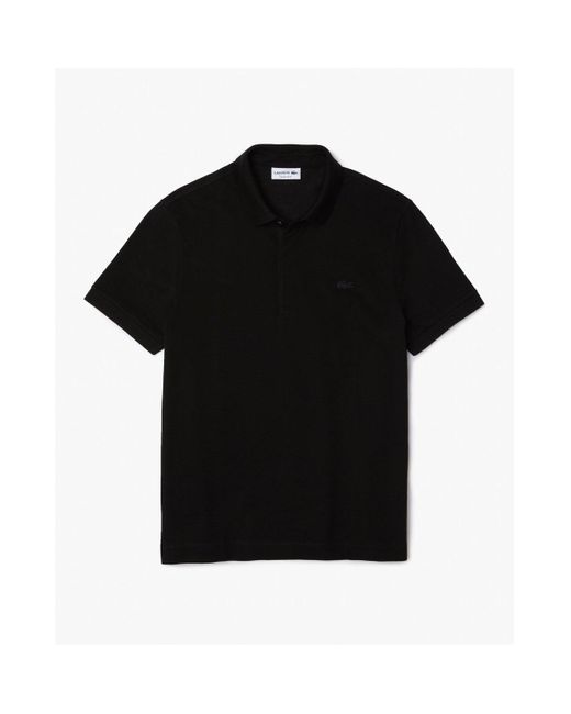 Lacoste Paris Polo Shirt Regular Fit Stretch Cotton Pique Sizi in Black ...