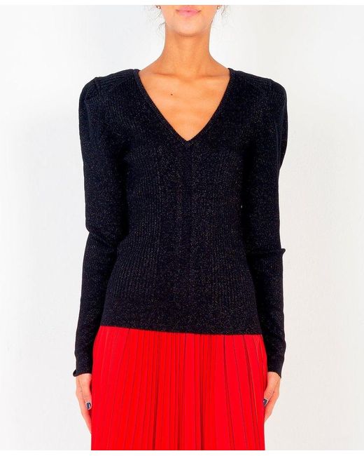 Patrizia Pepe Maglia Con Scollo A V 2m4031 A5p1 in Black | Lyst