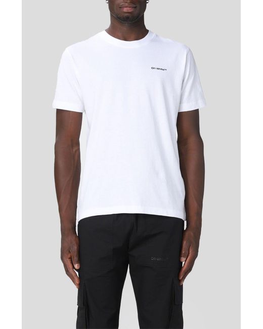 Off-White c/o Virgil Abloh T-shirt Con Logo in White for Men | Lyst