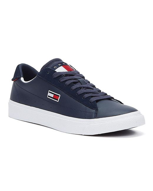 Tommy Hilfiger Denim Tommy Jeans Retro Vulc Leather Twilight Navy Trainers  in Blue for Men - Lyst