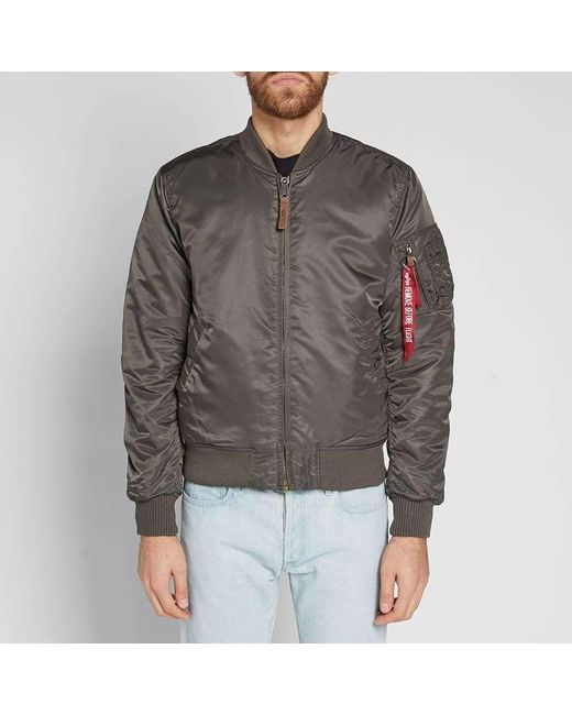 Alpha Industries Synthetic Ma-1 Vf 59 Flight Jacket Replica in Grey (Gray)  for Men | Lyst