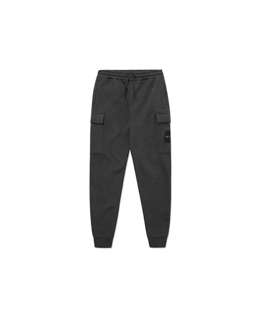 Nicce London Cotton Tetrad Cargo Joggers Charcoal in Black for Men - Lyst