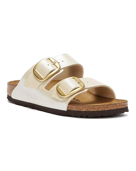 Birkenstock Arizona Big Buckle Birko Flor Graceful Pearl Sandals in White | Lyst