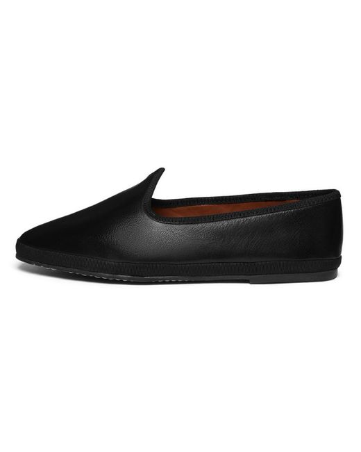Le Monde Beryl Leather Slippers in Black | Lyst
