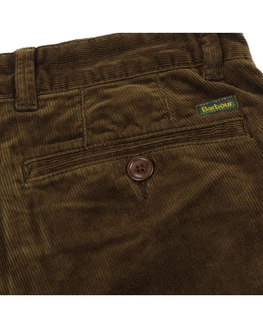 Barbour Cotton Neuston Stretch Cord Trousers Dark Olive in Green for Men -  Lyst